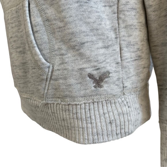American Eagle Kangaroo Pocket Hoodie Sweatshirt Gray Pullover M - Picture 2 of 7